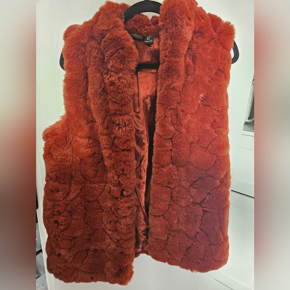 RACHEL ZOE Faux Fur Orange Size M